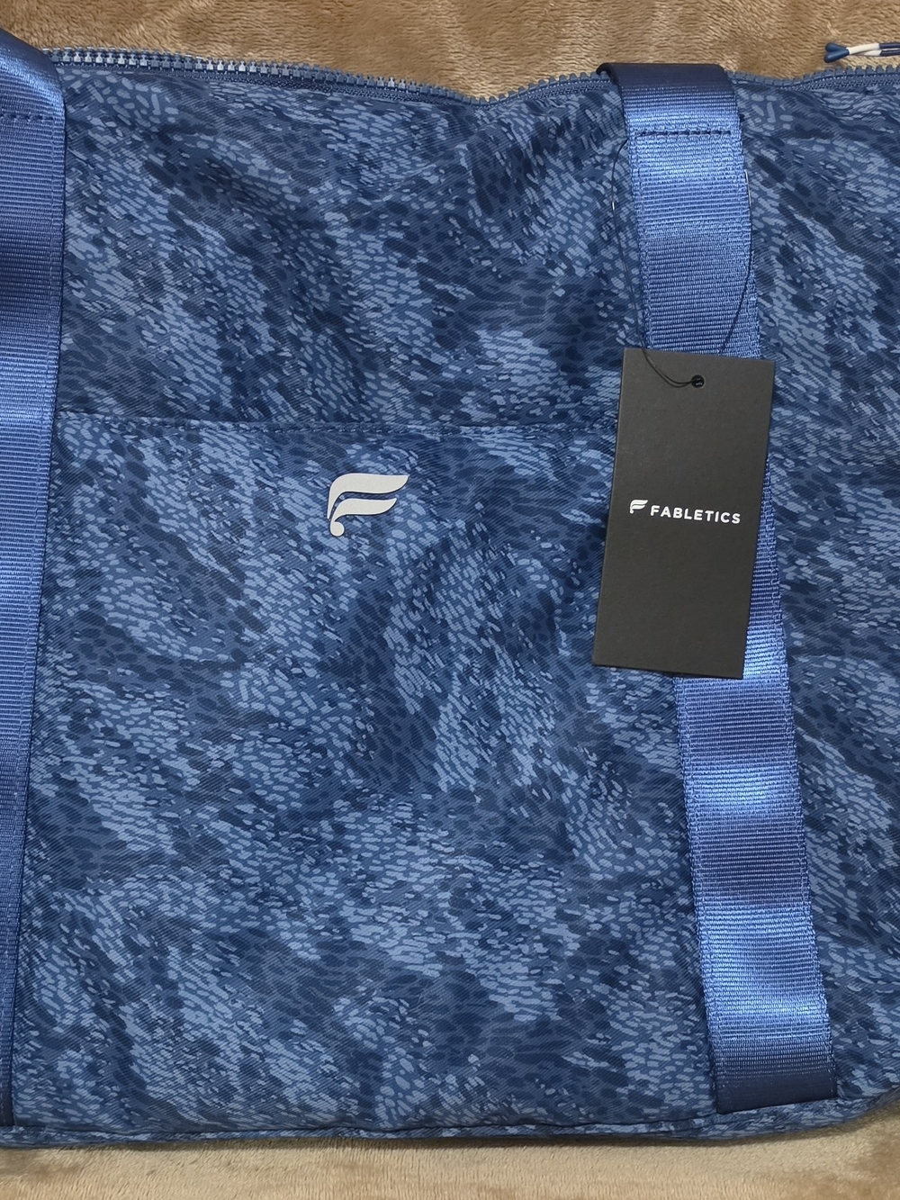 Fabletics Blue Patterned Gym Tote